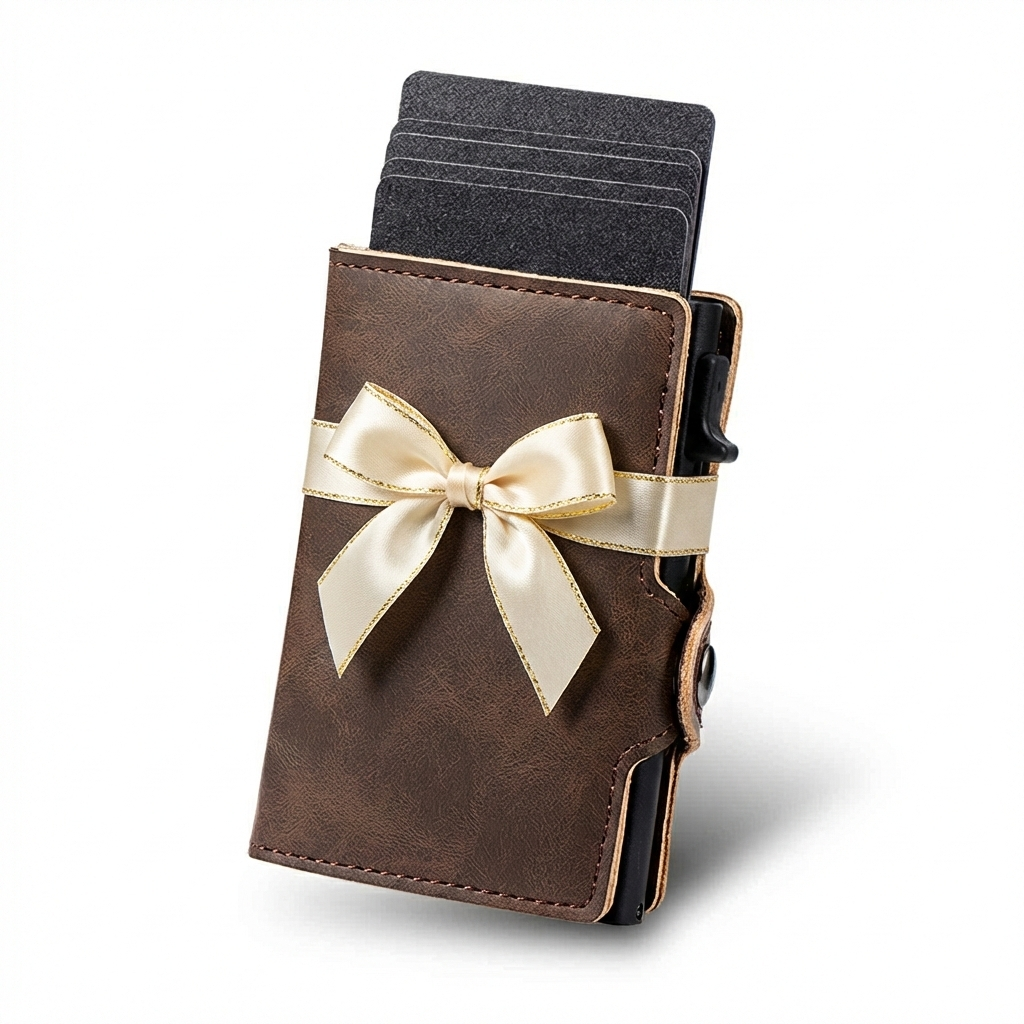 Billetera Tarjetero Vintage Anticlonación Rfid Pop Up Automático Aluminio