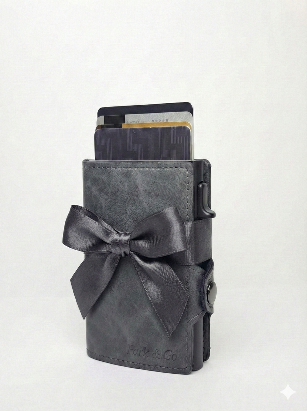 Billetera Tarjetero Gris Anticlonación Rfid Automático Pop Up Aluminio