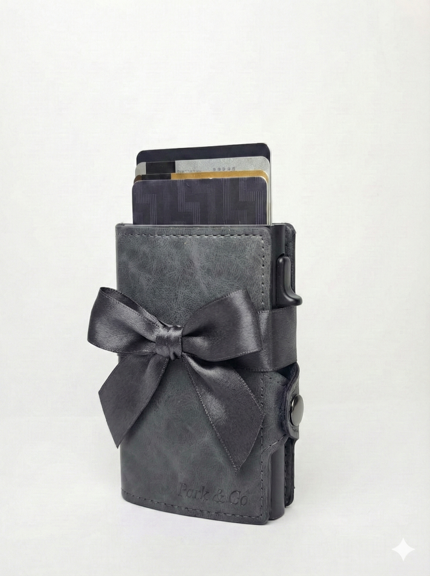 Billetera Tarjetero Gris Anticlonación Rfid Automático Pop Up Aluminio