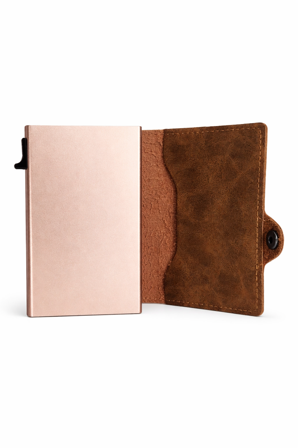 Billetera Tarjetero anticlonación pop up BRONCE ATARDECER