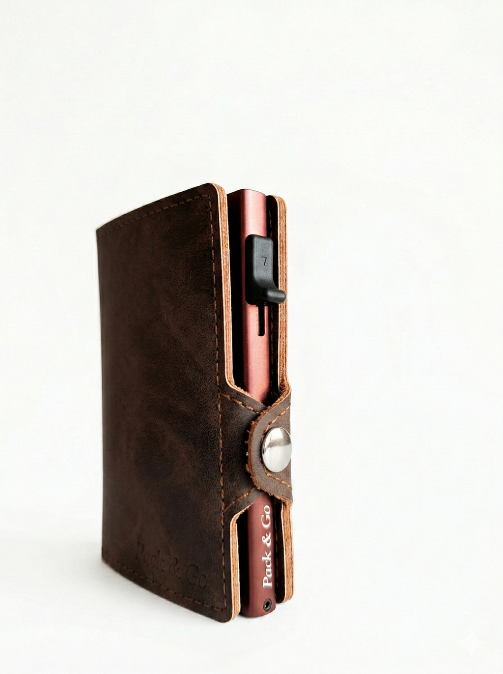 Billetera Tarjetero Vintage Anticlonación Rfid Pop Up Automático Aluminio