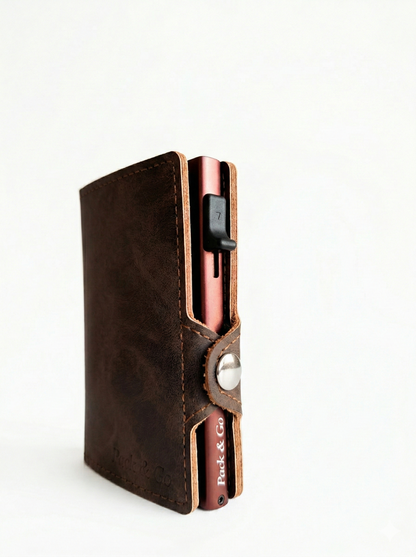 Billetera Tarjetero Vintage Anticlonación Rfid Pop Up Automático Aluminio