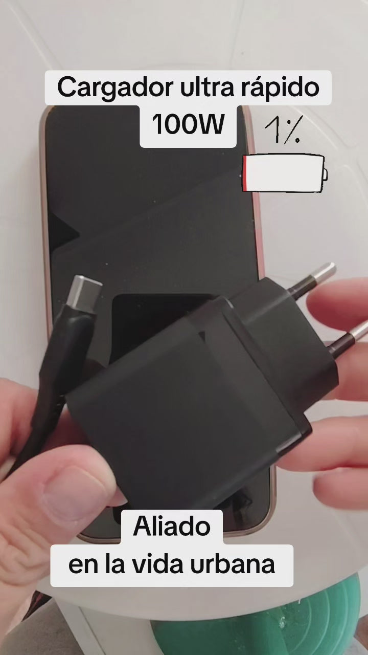 Cargador Ultra Rápido 100W Kit de Carga Inteligente PD + QC